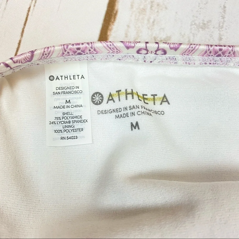 Athleta Aqualuxe Print Ladder Front Bikini Bottom Size‎ Medium